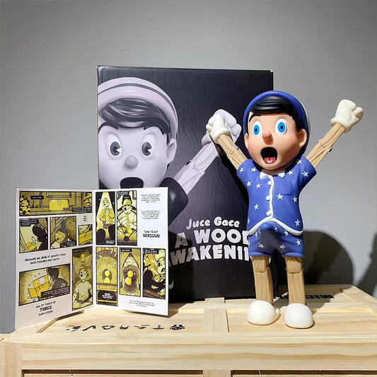 Mighty jaxx first kiss Wood Boy Art Toy - Valentine's Day Limited Edition Figure