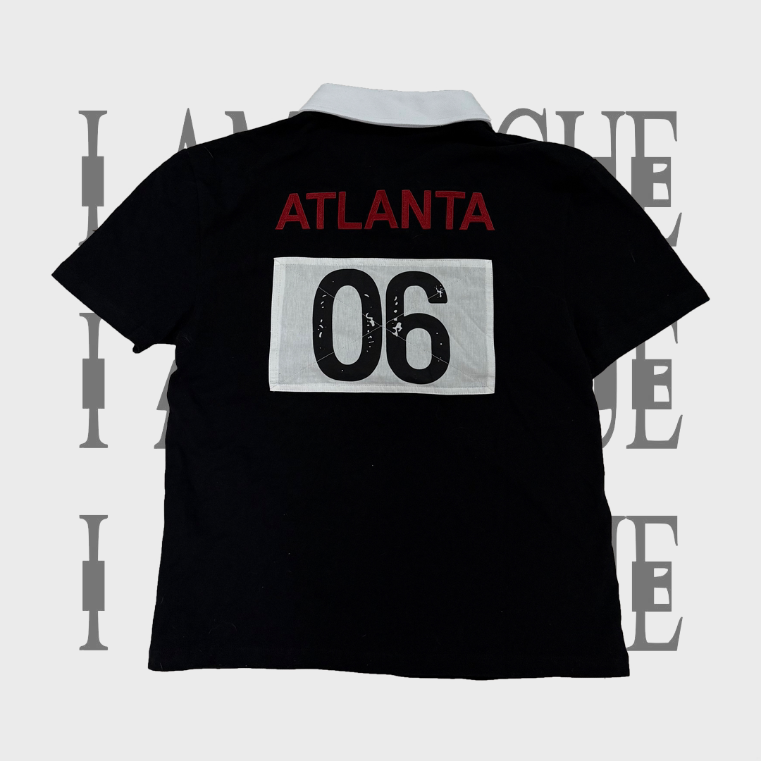 Mowalola ATL Angel Horse Polo - Contrast Collar Slim Embroidered Shirt