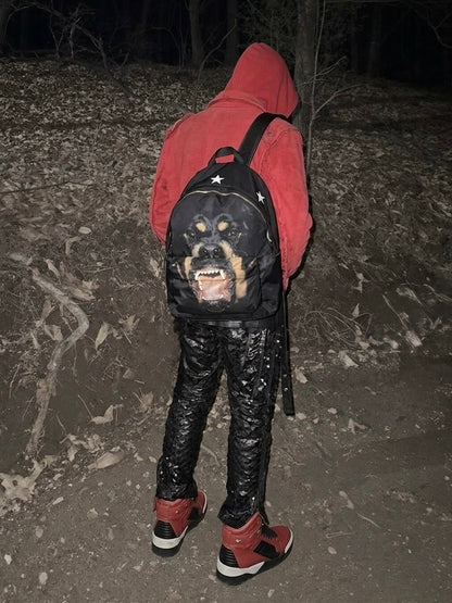 Opium GVC Rottweiler Graphic Backpack - Gothic Star Canvas Daypack 