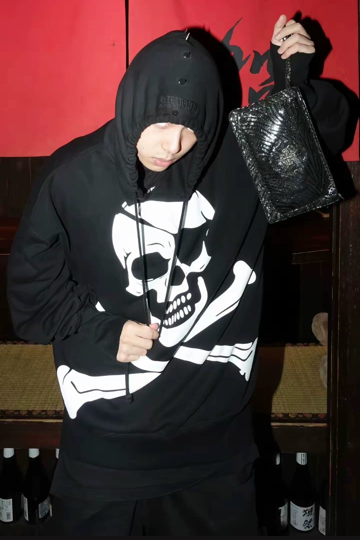 Revised Vetements Skeleton Hoodie - Archive Skull Print Oversized 