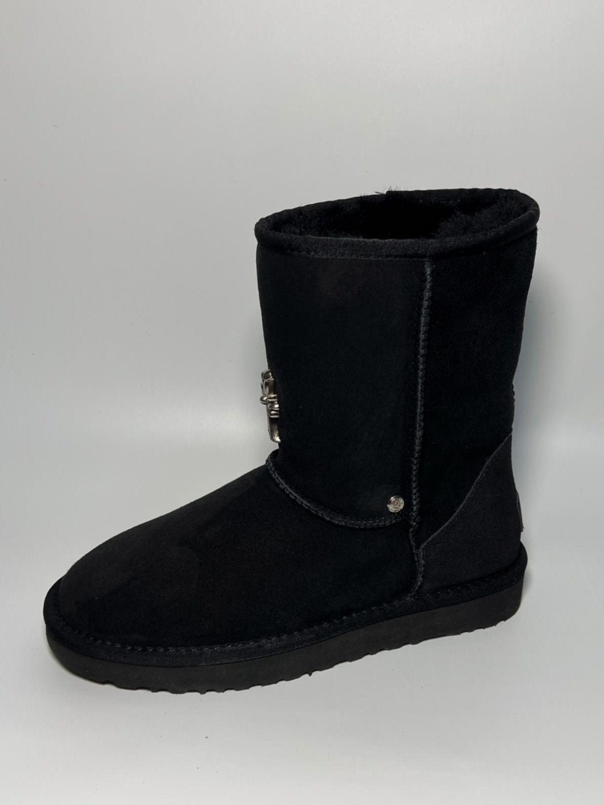 Remake Custom Snow Boots - Sheepskin Mid-Calf with Cross Hardware -  donclickin