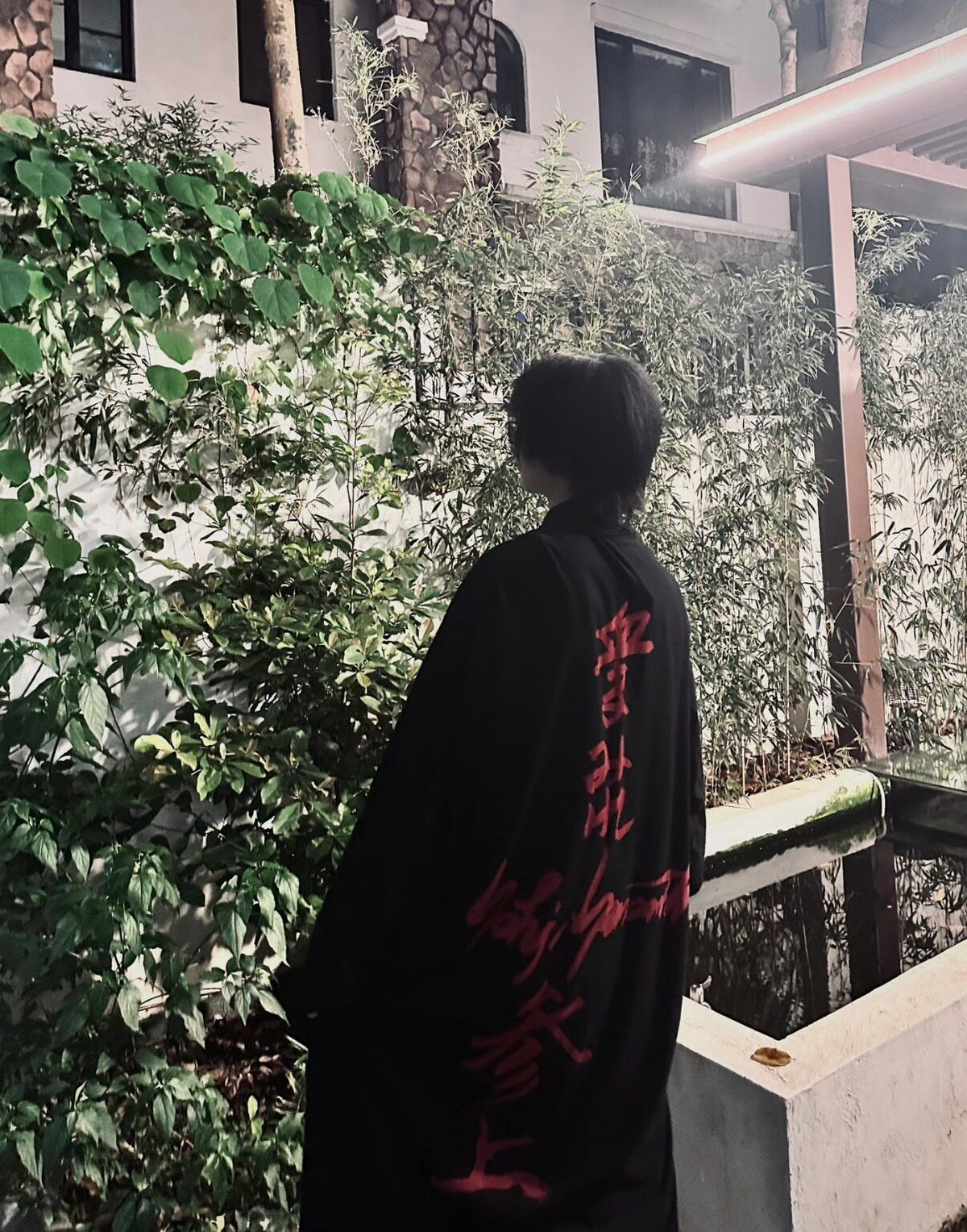 Yohji Crimson Splatter Long Shirt - Irregular Darkwear Trench 
