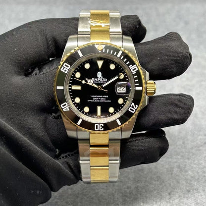 Type 1 Homage Timepiece - BAPEX Ceramic Automatic Watch - Two-Tone Gold