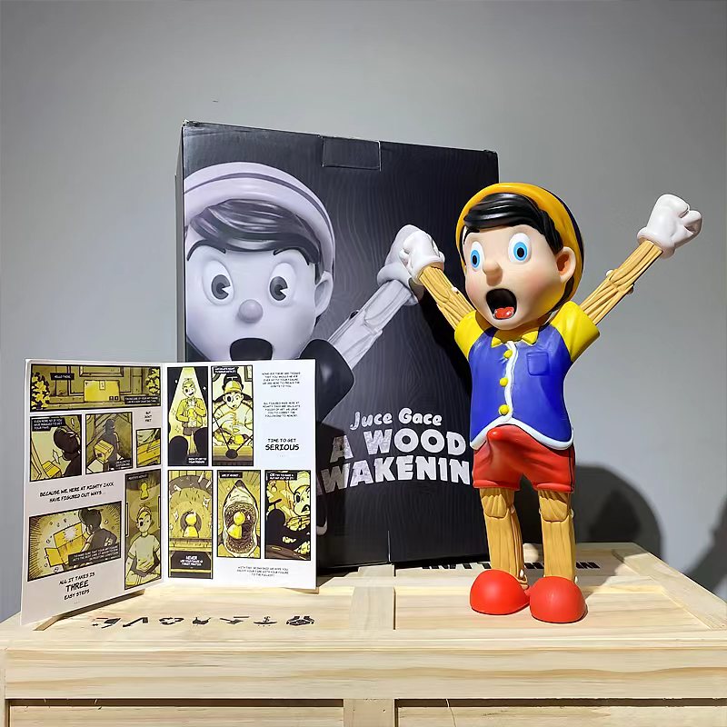 Mighty jaxx first kiss Wood Boy Art Toy - Valentine's Day Limited Edition Figure