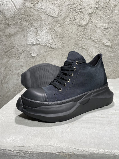 RO Abstract Low Sneaks - Double-Layer Rick Owen TPU Platform Nylon Canvas