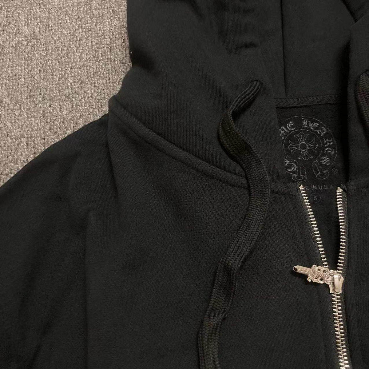 Revised Chrome Deadly Doll Phantom Cross Zip-Up Hoodie - Oversized Gothic - donclickin