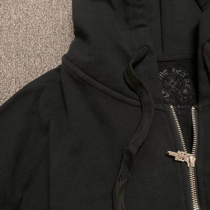 Revised Chrome Deadly Doll Phantom Cross Zip-Up Hoodie - Oversized Gothic - donclickin