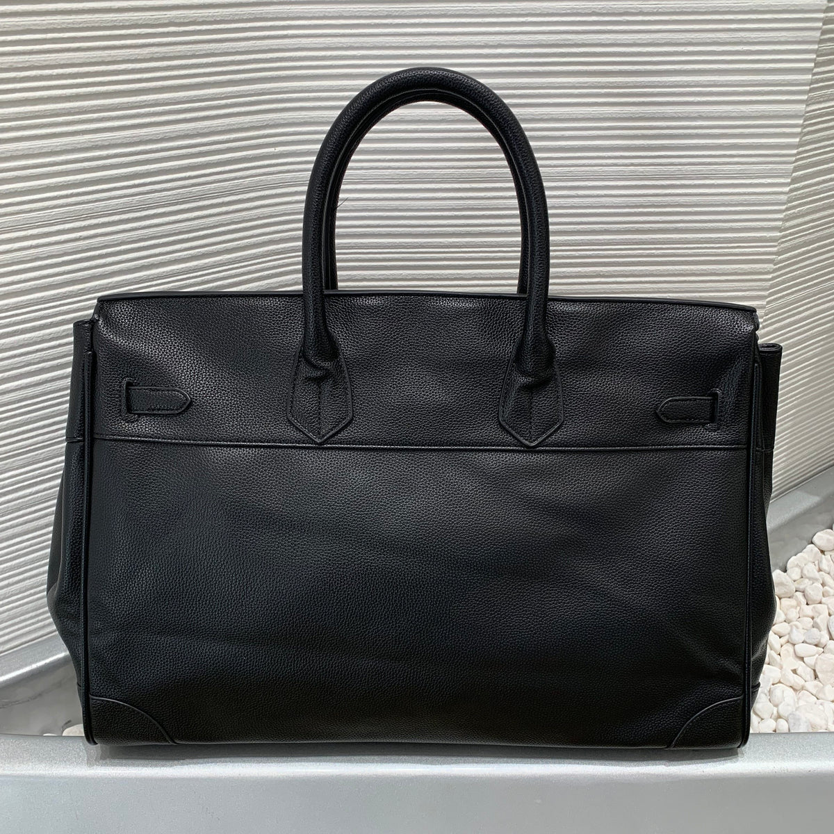 Archive Padlock Weekender - Oversized Lychee Leather Commuter Gym Bag 