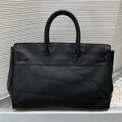 Archive Padlock Weekender - Oversized Lychee Leather Commuter Gym Bag 