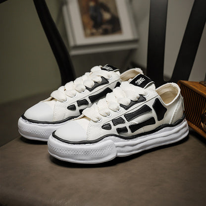 Revised Maison Mihara Yasuhiro Wavy Dissolved Sole Sneakers - MMY Canvas White