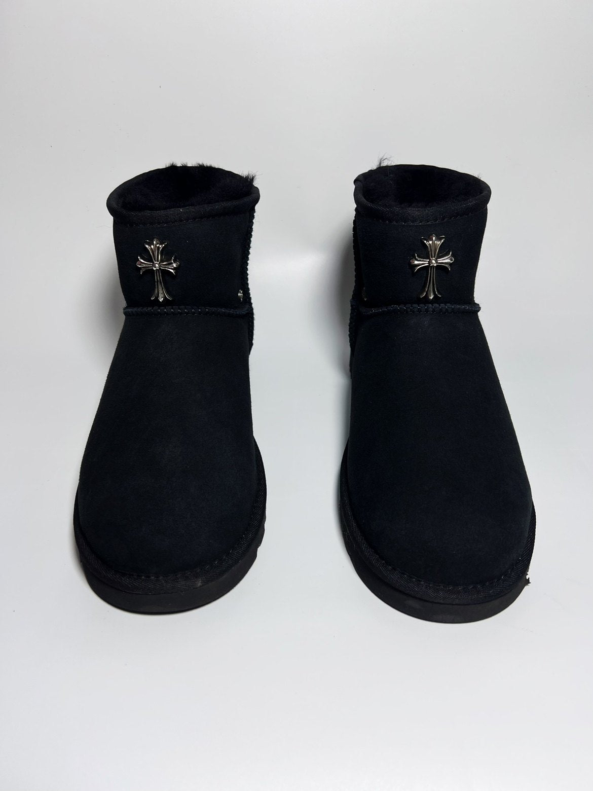 Remake Custom Snow Boots - Sheepskin Mid-Calf with Cross Hardware -  donclickin
