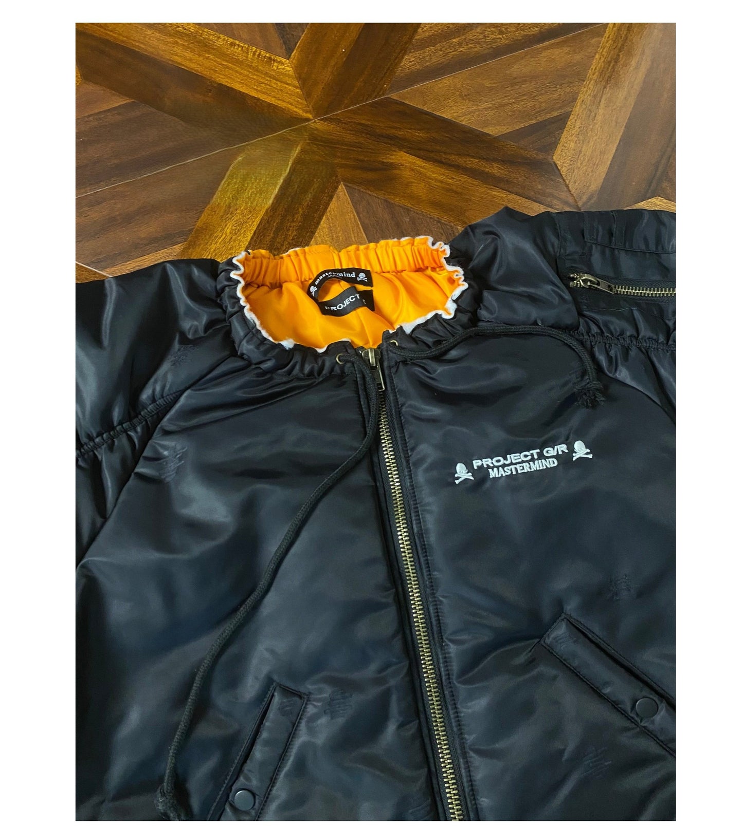 Graliz LEARL Project (G/R) Mastermind Skull Puffer - Collarless Cropped Jacket 
