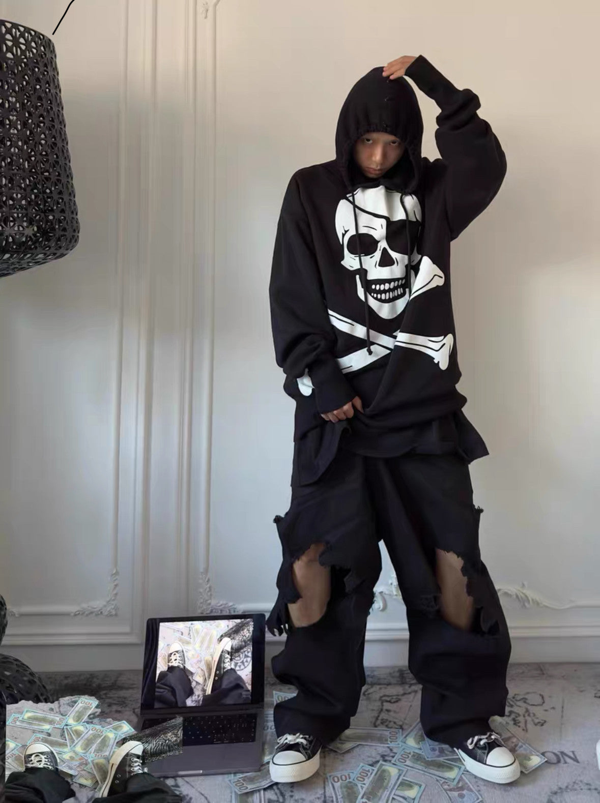 Revised Vetements Skeleton Hoodie - Archive Skull Print Oversized 