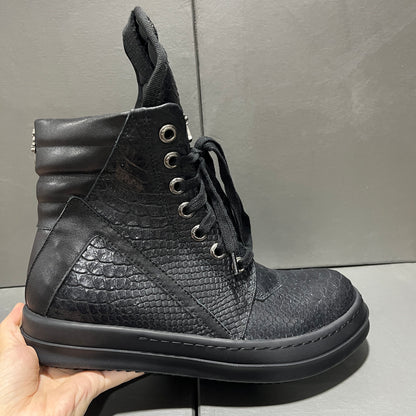 Revised RO Geobasket High-Top - Rick Owens Snake Embossed Leather  