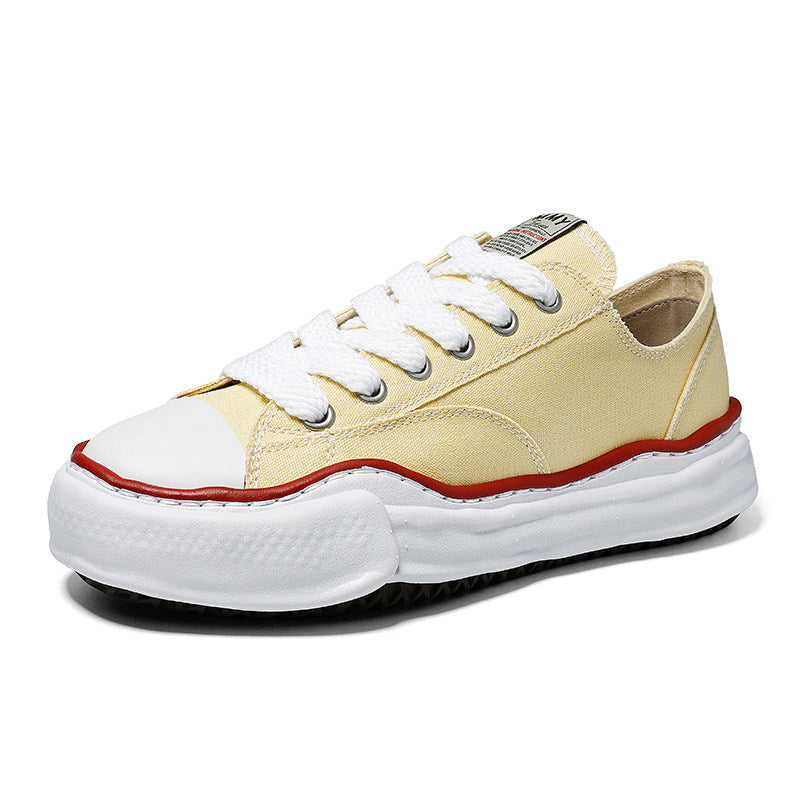 Revised Maison Mihara Yasuhiro Wavy Dissolved Sole Sneakers - MMY Canvas White