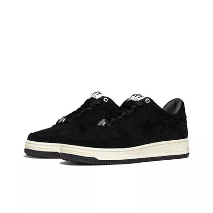 Bape Sta Low Silhouette - Black Patent Leather Skate Sneakers  