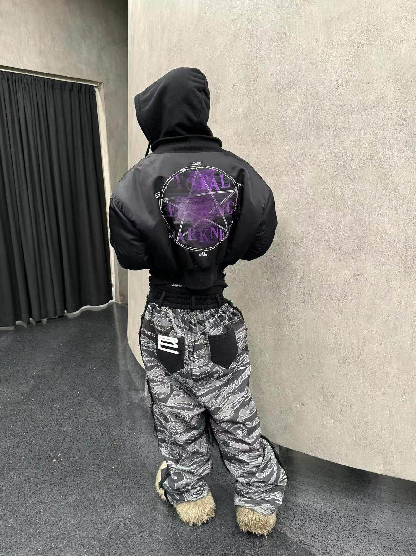 Revised Vetements Pentagram Bomber - Cropped Hooded Jacket  