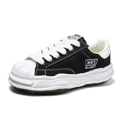 Revised Maison Mihara Yasuhiro Wavy Dissolved Sole Sneakers - MMY Canvas White
