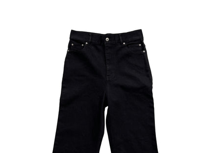 RO Bolan Bootcut Jeans - Rick Owen Brushed Black Stretch Flared Denim