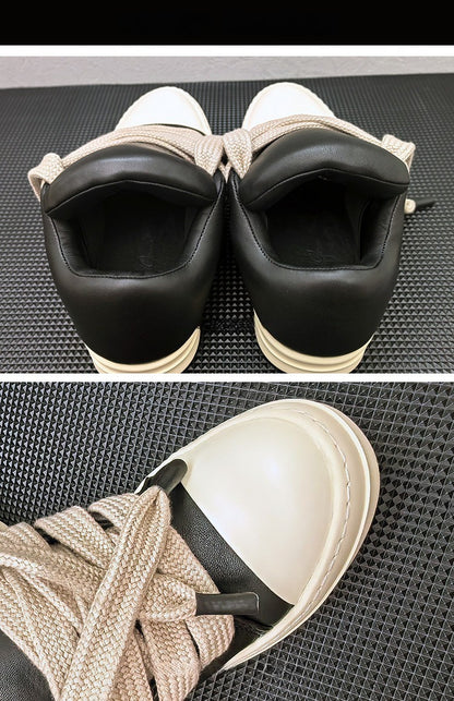 RO Jumbo Lace Padded Low Sneaker - Rick Owen Chunky Leather