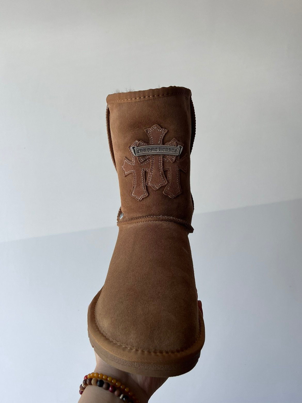 Remake Custom Snow Boots - Sheepskin Mid-Calf with Cross Hardware -  donclickin