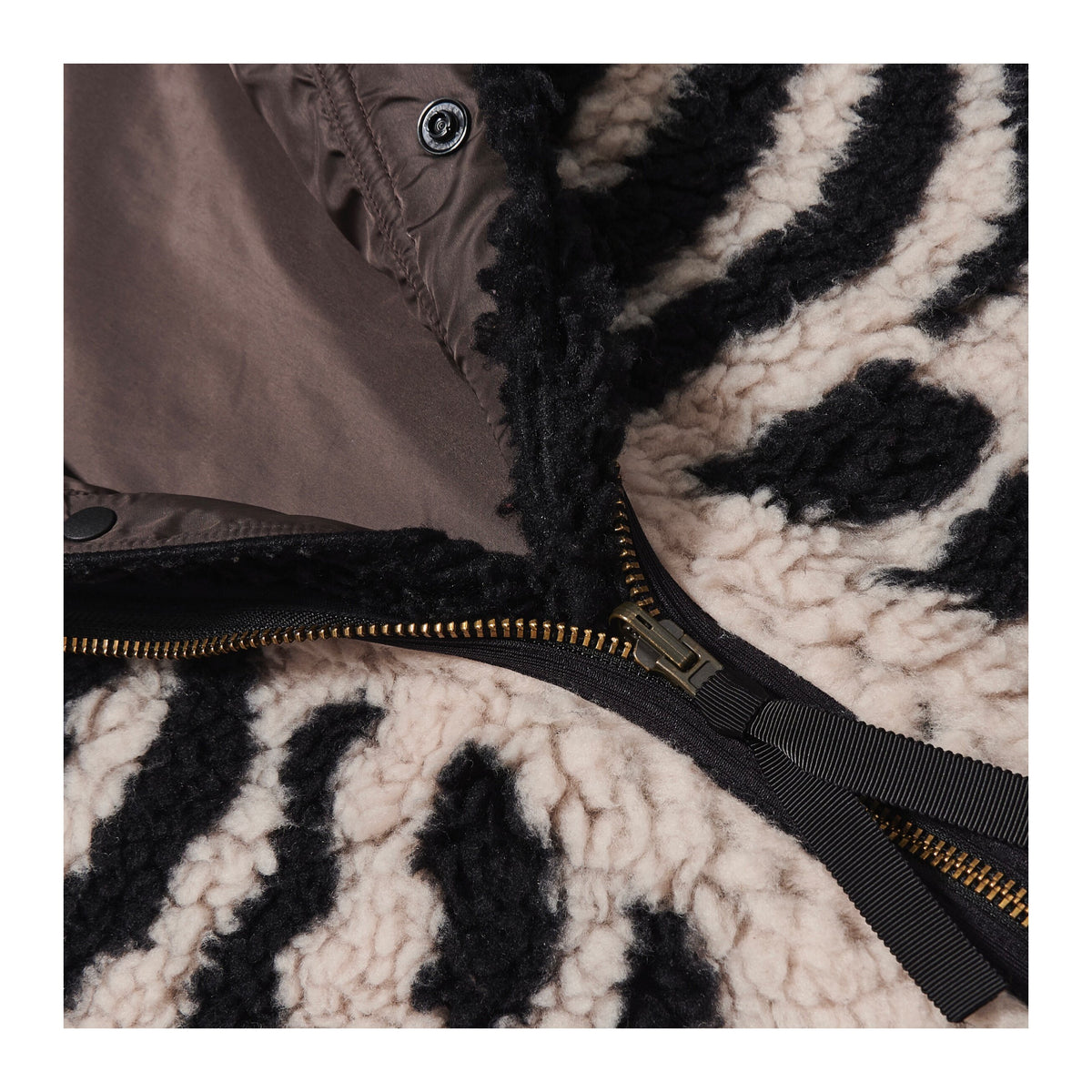 Remake Bone Boa Fleece Jacket - KAPITAL Reversible Skeleton Sherpa Zip Coat