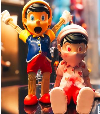Mighty jaxx first kiss Wood Boy Art Toy - Valentine's Day Limited Edition Figure