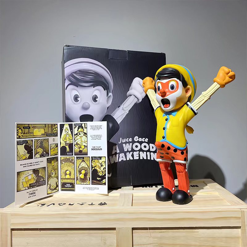 Mighty jaxx first kiss Wood Boy Art Toy - Valentine's Day Limited Edition Figure