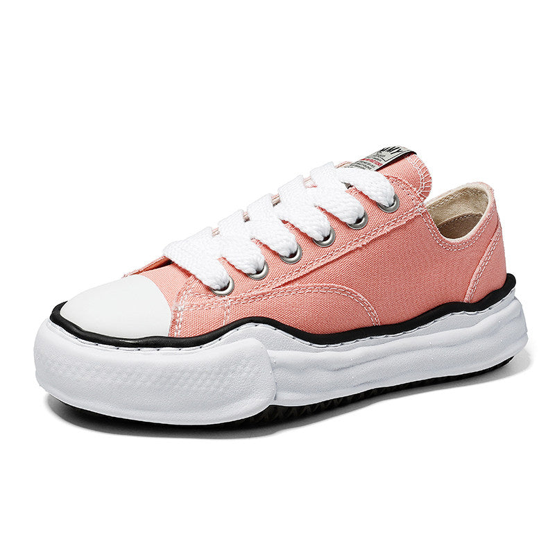 Revised Maison Mihara Yasuhiro Wavy Dissolved Sole Sneakers - MMY Canvas White