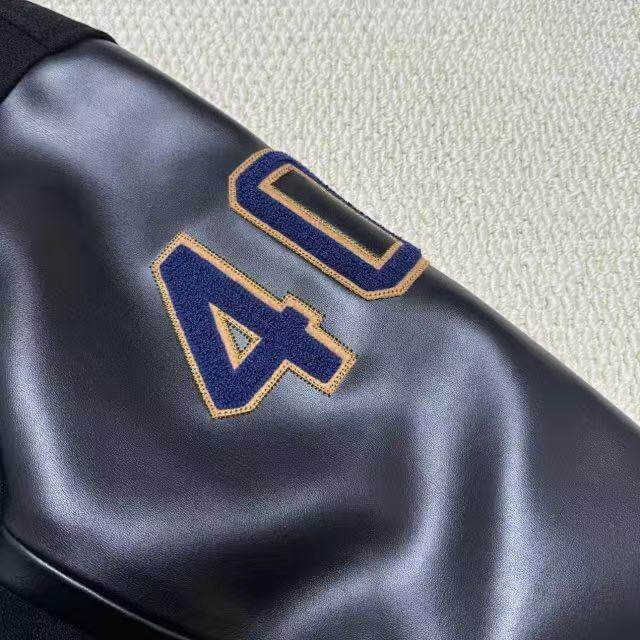 Revised Stussy Black Eight 40th Anniversary Varsity Jacket - Premium Napa Leather