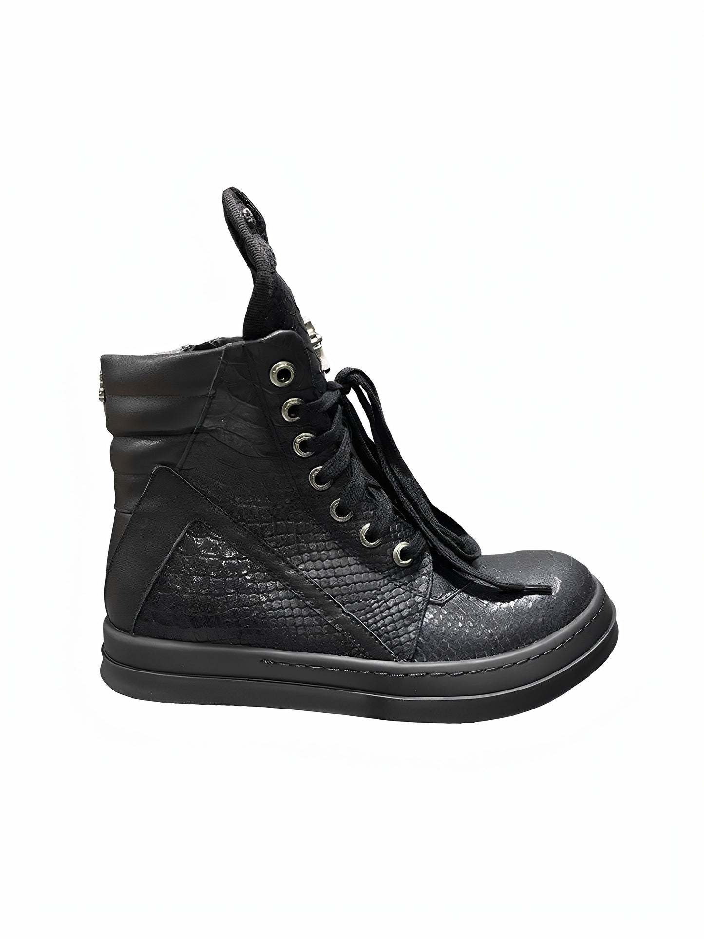 Revised RO Geobasket High-Top - Rick Owens Snake Embossed Leather  