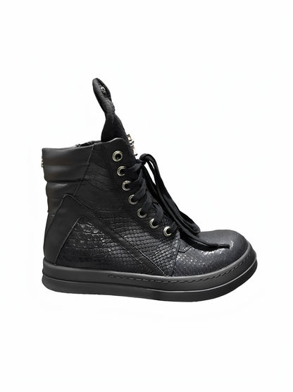 Revised RO Geobasket High-Top - Rick Owens Snake Embossed Leather  