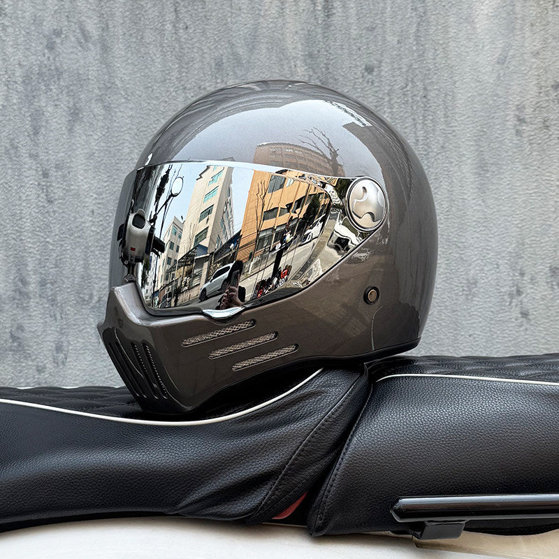 Ghost Skull Full-Face Helmet - Retro Cruiser Motorbike Gear -  donclickin
