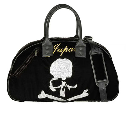 MMJ Mastermind Archive Velvet Skull Shoulder Bag - Darkwear Travel Duffle 