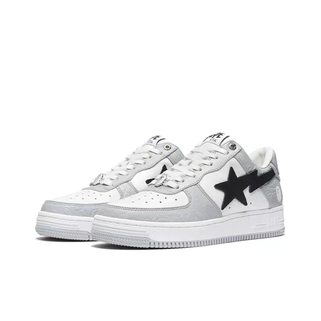 Bape Sta Low Silhouette - Black Patent Leather Skate Sneakers  