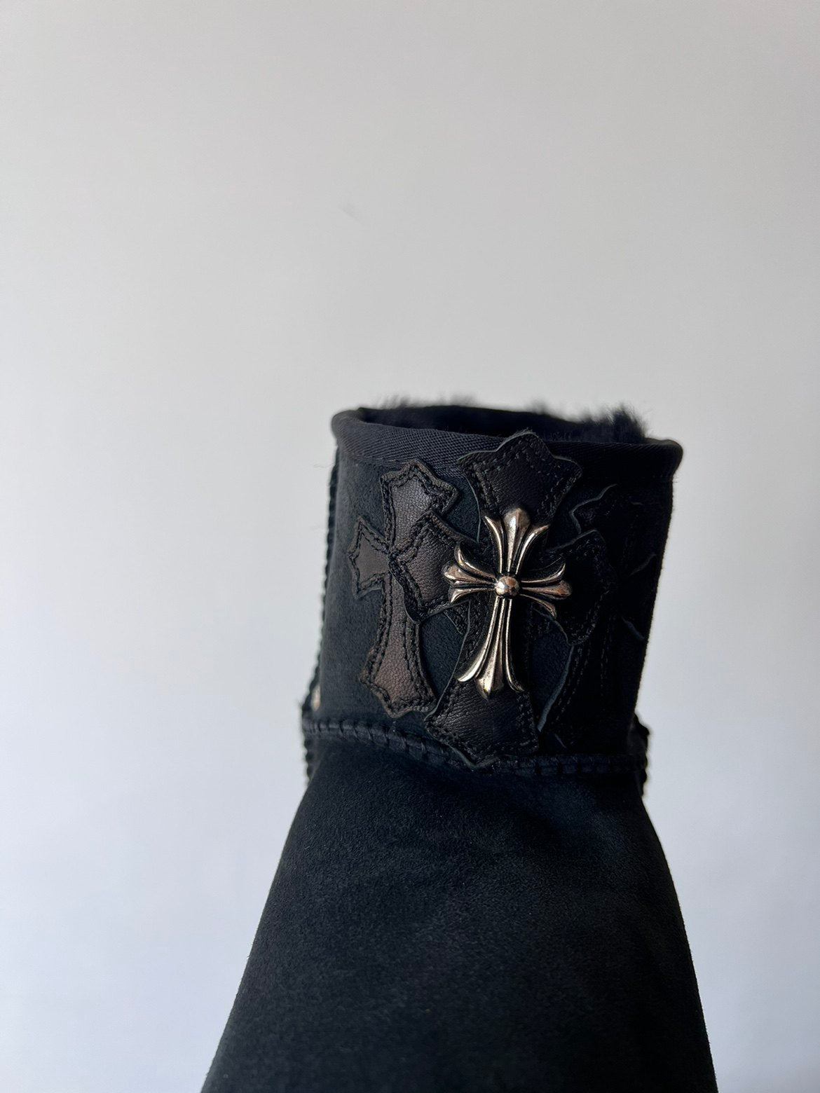 Remake Custom Snow Boots - Sheepskin Mid-Calf with Cross Hardware -  donclickin