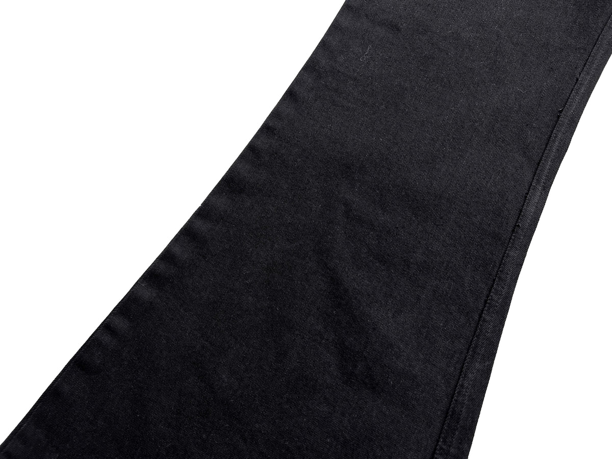 RO Bolan Bootcut Jeans - Rick Owen Brushed Black Stretch Flared Denim