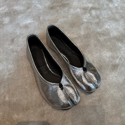 25SS MM6 Slip-On Margiela Tabi Shoes - Buttery Lambskin Split-Toe Ballet Flats -  donclickin