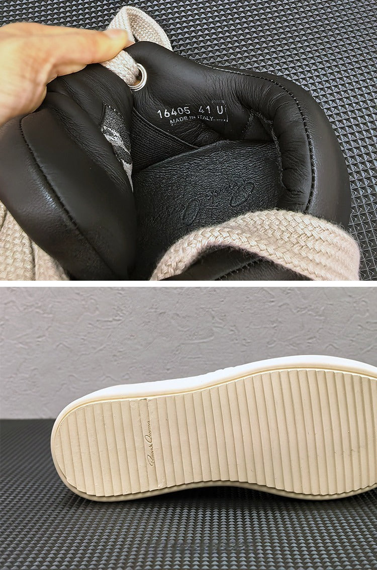 RO Jumbo Lace Padded Low Sneaker - Rick Owen Chunky Leather