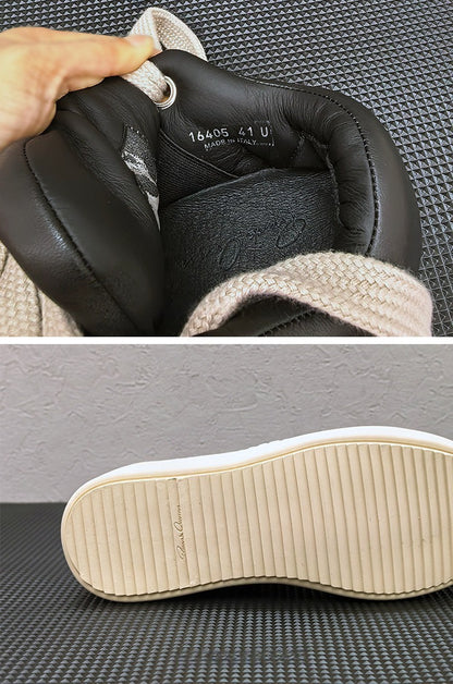 RO Jumbo Lace Padded Low Sneaker - Rick Owen Chunky Leather