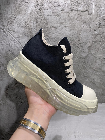 RO Abstract Low Sneaks - Double-Layer Rick Owen TPU Platform Nylon Canvas