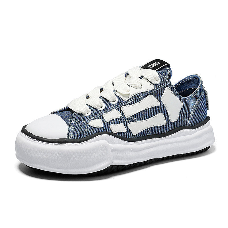 Revised Maison Mihara Yasuhiro Wavy Dissolved Sole Sneakers - MMY Canvas White