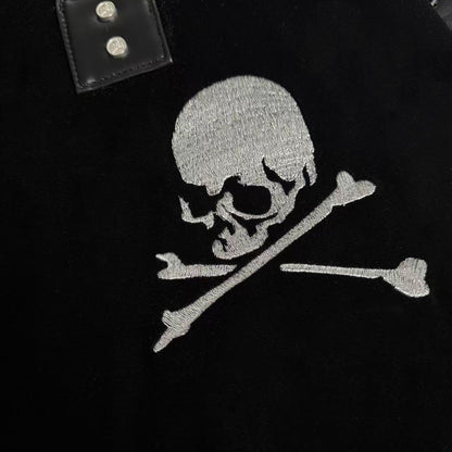 MMJ Mastermind Archive Velvet Skull Shoulder Bag - Darkwear Travel Duffle 