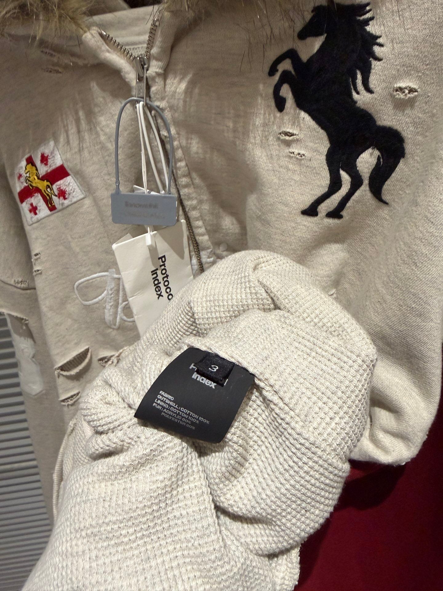 Revised Protocol Index Hoodie - Vintage Washed Distressed Warhorse Jacket 