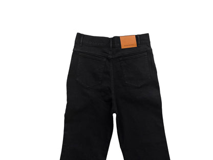 RO Bolan Bootcut Jeans - Rick Owen Brushed Black Stretch Flared Denim