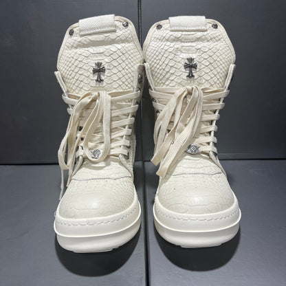 Revised RO Geobasket High-Top - Rick Owens Snake Embossed Leather  