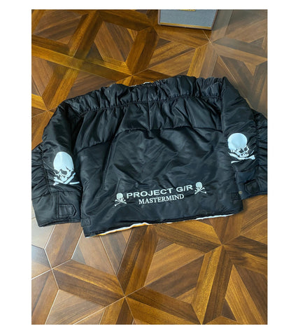 Graliz LEARL Project (G/R) Mastermind Skull Puffer - Collarless Cropped Jacket 
