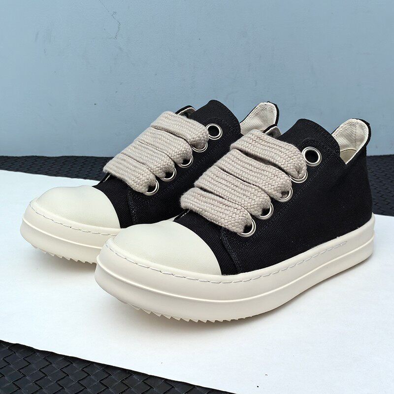 RO Jumbo Lace Padded Low Sneaker - Rick Owen Canvas
