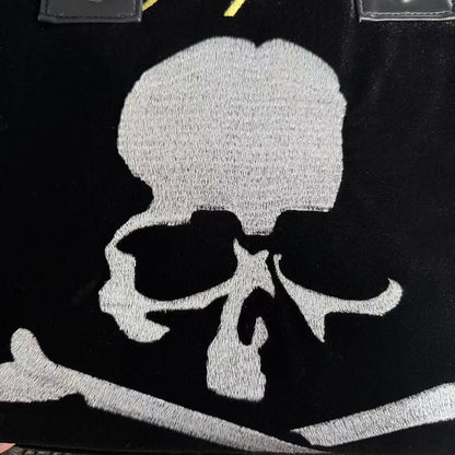 MMJ Mastermind Archive Velvet Skull Shoulder Bag - Darkwear Travel Duffle 