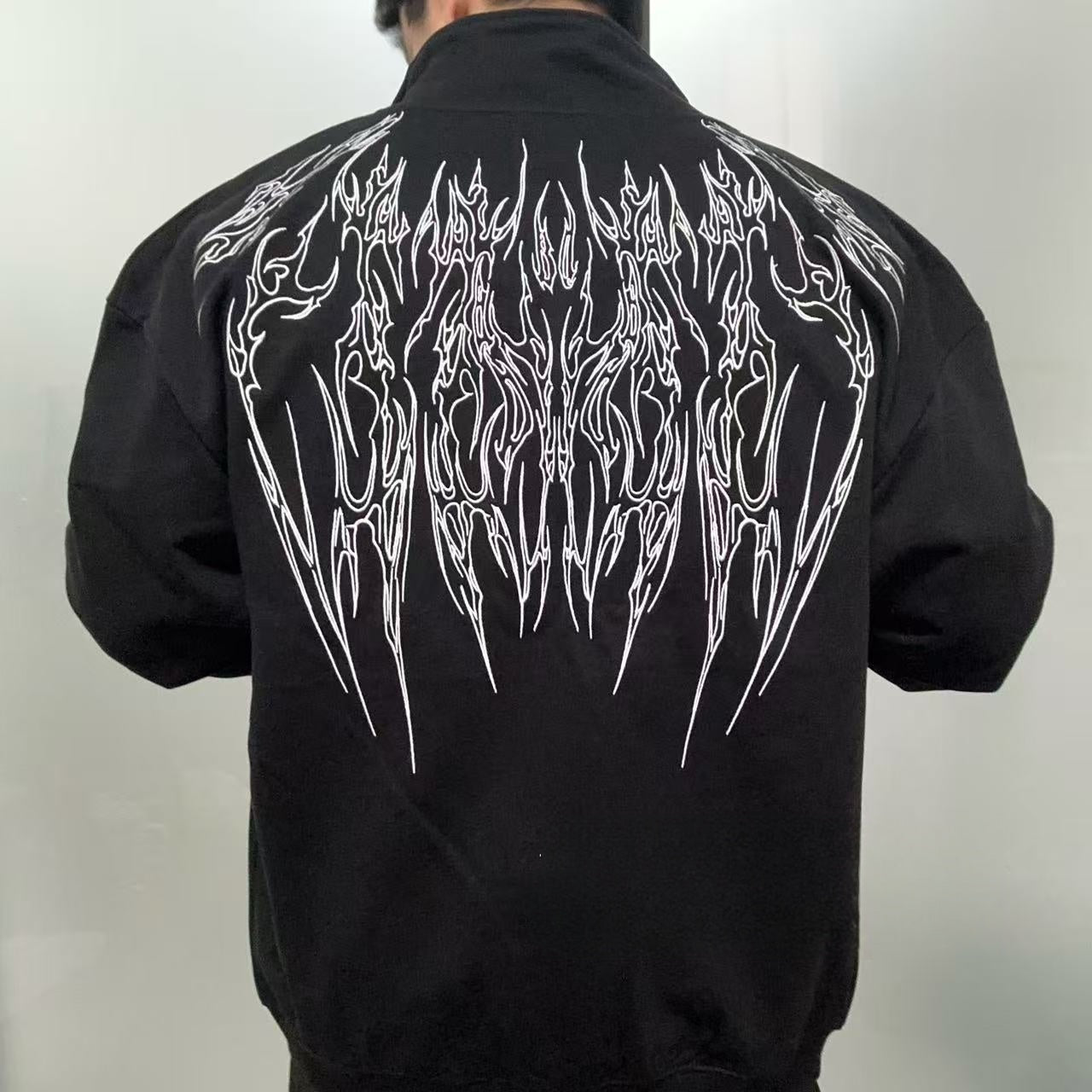 Breathedivinity Heavyweight Embroidered Track Jacket - Stand Collar